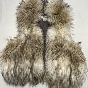 Faux Fur Vest Western Festival Cowgirl Boho Layering Piece XS S